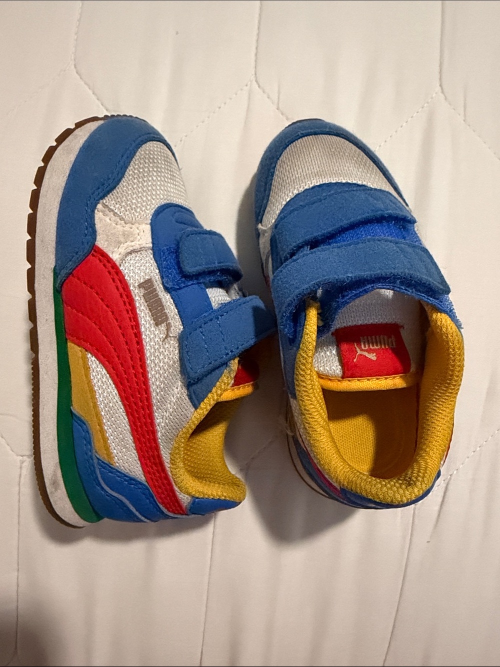 Puma Kids Blue, Red & Yellow Velcro Sneakers